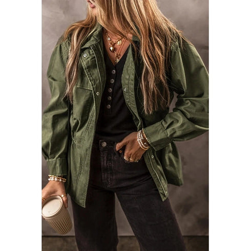 'Vayra' Pure Cotton Zip Up Long Sleeve Jacket - Celes Fashion